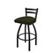 Holland Bar Stool Co 25" Low Back Swivel Counter Stool, Black Wrinkle, Canter Pine Seat 41125BW010 - alternate 1